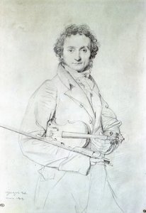 Portret van Niccolo Paganini, 1819 door Jean Auguste Dominique Ingres